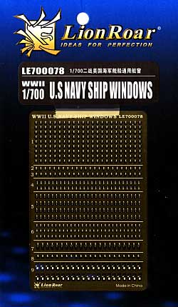 WW2 アメリカ海軍 艦艇用窓セット エッチング (ライオンロア 1/700 艦船用エッチングパーツ No.LE700078) 商品画像
