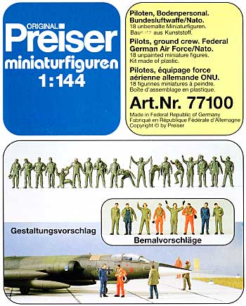 NATO現用パイロット & 地乗員 (18体） プラモデル (プライザー 1/144 精密プラ製フィギュア No.77100) 商品画像