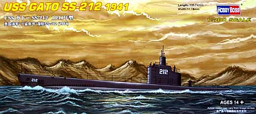 USS ガトー SS-212 1941年型 プラモデル (ホビーボス 1/700 潜水艦モデル No.87012) 商品画像