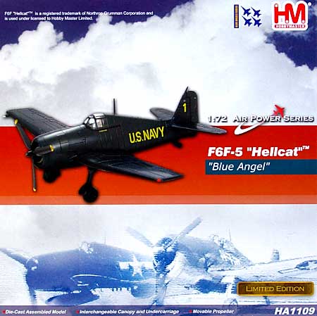 F6F-5 ヘルキャット 初代ブルーエンジェルス 完成品 (ホビーマスター 1/72 エアパワー シリーズ （レシプロ） No.HA1109) 商品画像