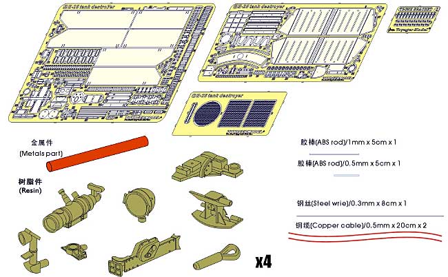 WW2 ドイツ 計画車両 E-25 用 エッチング (ボイジャーモデル 1/35 AFV用エッチングパーツ No.PE35161) 商品画像_1