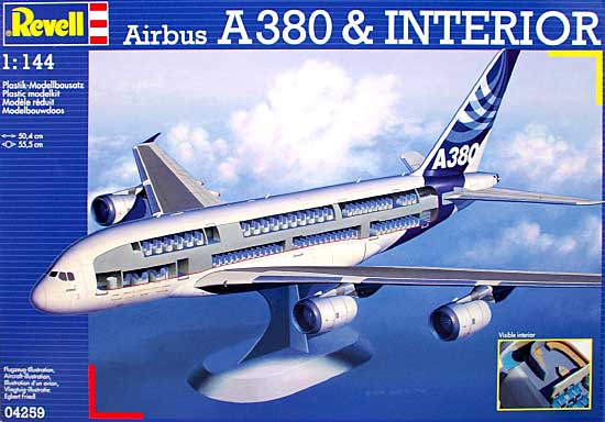 エアバス A380 & インテリア プラモデル (レベル 1/144 旅客機 No.04259) 商品画像