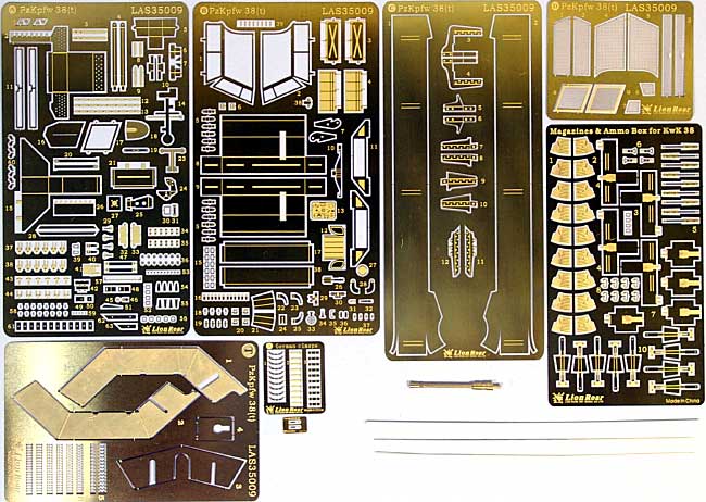 WW2 ドイツ陸軍 38(t） 偵察車 2cmkw.k38砲塔搭載型 エッチング (ライオンロア 1/35 Full Set of SuperDetail-Up Conversion Series No.LAS35009) 商品画像_1
