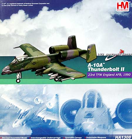 A-10A サンダーボルト ウォートホグ 完成品 (ホビーマスター 1/72 エアパワー シリーズ （ジェット） No.HA1308) 商品画像