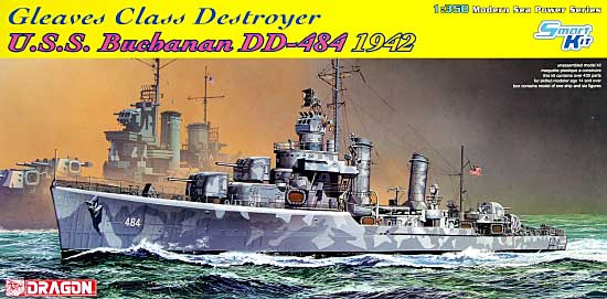 グリーブス級駆逐艦 U.S.S. ブキャナン DD-484 1942年 プラモデル (ドラゴン 1/350 Modern Sea Power Series No.1021) 商品画像