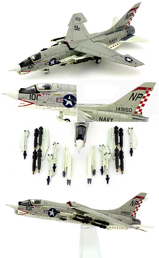 F-8E クルーセイダー VF-211 ファイティングチェックメイツ NP101 (1967年） フラップダウン 完成品 (センチュリー ウイングス 1/72 ダイキャストモデル エアプレーン No.601628) 商品画像_1