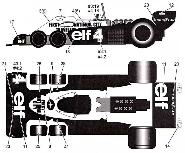 ティレル P34 FIRST NATIONAL 1977 デカール (タブデザイン 1/12 デカール No.TABU-12037) 商品画像_1