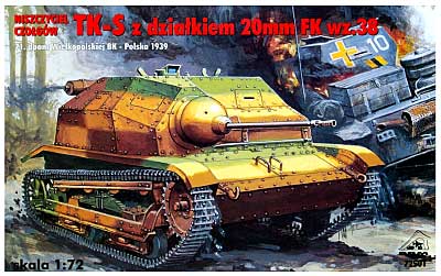 ポーランド軍 TKS タンケッテ 小型戦車 wz.38 20mm機関砲搭載型 プラモデル (RPM 1/72 ミリタリー No.72501) 商品画像