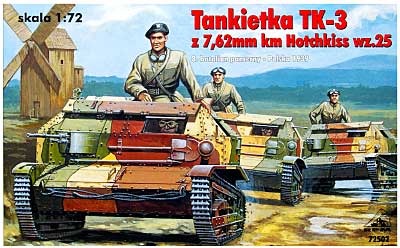 ポーランド軍 TK-3 タンケッテ 小型戦車 機銃搭載型 プラモデル (RPM 1/72 ミリタリー No.72502) 商品画像
