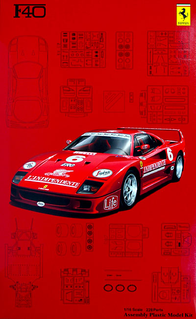 フェラーリ F40 コロンボ プラモデル (フジミ 1/16 スーパーカーシリーズ No.018) 商品画像