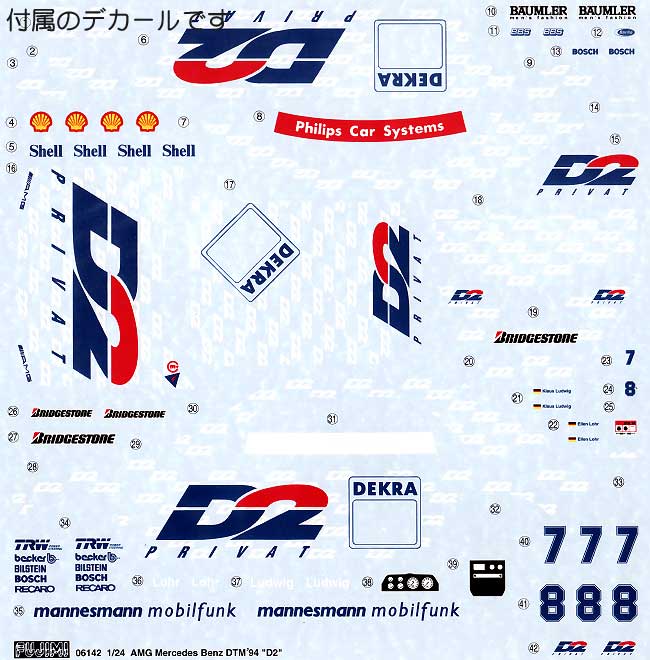 フジミ AMG メルセデス ベンツ Cクラス DTM D2 1994年 1/24 ツーリングカー シリーズ 005 プラモデル