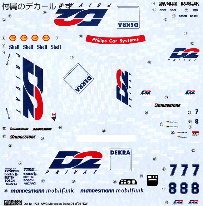 AMG メルセデス ベンツ Cクラス DTM D2 1994年 プラモデル (フジミ 1/24 ツーリングカー シリーズ No.005) 商品画像_1