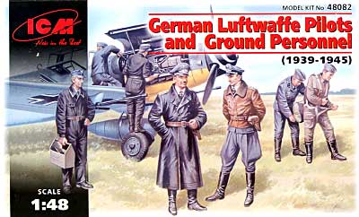 ドイツ空軍 パイロット & グランドクルー (1939-1945) プラモデル (ICM 1/48 フィギュア No.48082) 商品画像