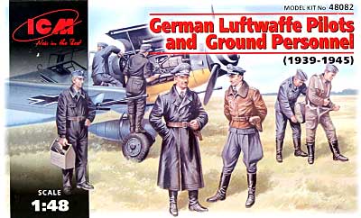 ドイツ空軍 パイロット & グランドクルー (1939-1945) プラモデル (ICM 1/48 フィギュア No.48082) 商品画像
