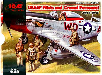 アメリカ陸軍航空隊 パイロット & グランドクルー (1941-1945) (5体セット) プラモデル (ICM 1/48 フィギュア No.48083) 商品画像