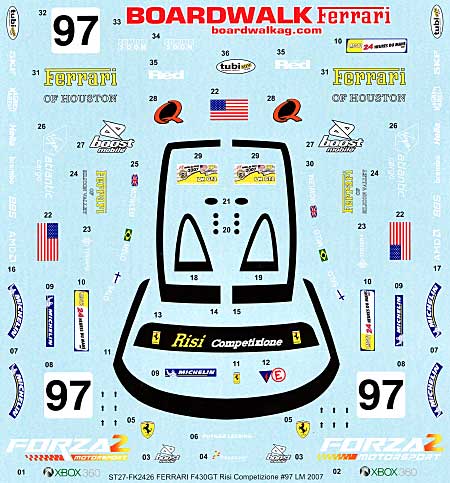 フェラーリ F430GT Risi Competizione #97 ル・マン 2007年 スペアデカール デカール (スタジオ27 ツーリングカー/GTカー オリジナルデカール No.SDFR2426) 商品画像