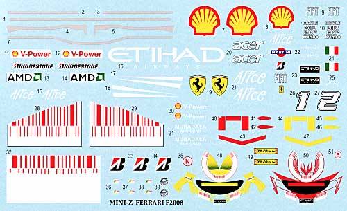 F2008 2008年用 デカール デカール (MZデカール ミニッツレーサー対応 オリジナルデカール No.MZ0001) 商品画像