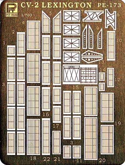 アメリカ海軍空母 CV-2 レキシントン級用 エッチングパーツ エッチング (ピットロード 1/700 エッチングパーツシリーズ No.PE-173) 商品画像_1