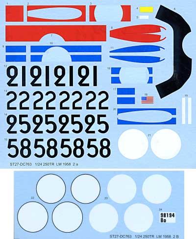 フェラーリ 250TR ル・マン 1958-2 デカール (スタジオ27 ツーリングカー/GTカー オリジナルデカール No.DC763) 商品画像