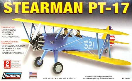 ステアマン PT-17 プラモデル (リンドバーク 1/48 エアクラフト プラモデル No.72582) 商品画像