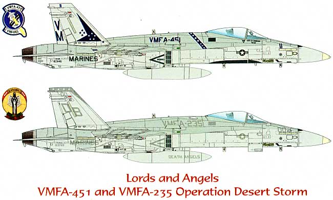 F/A-18A・C ホーネット ローズ&エンジェルス VMFA-451、VMFA-235 砂漠の嵐」作戦 デカール (オライオンモデルズ 1/48 デカール No.48003) 商品画像_1