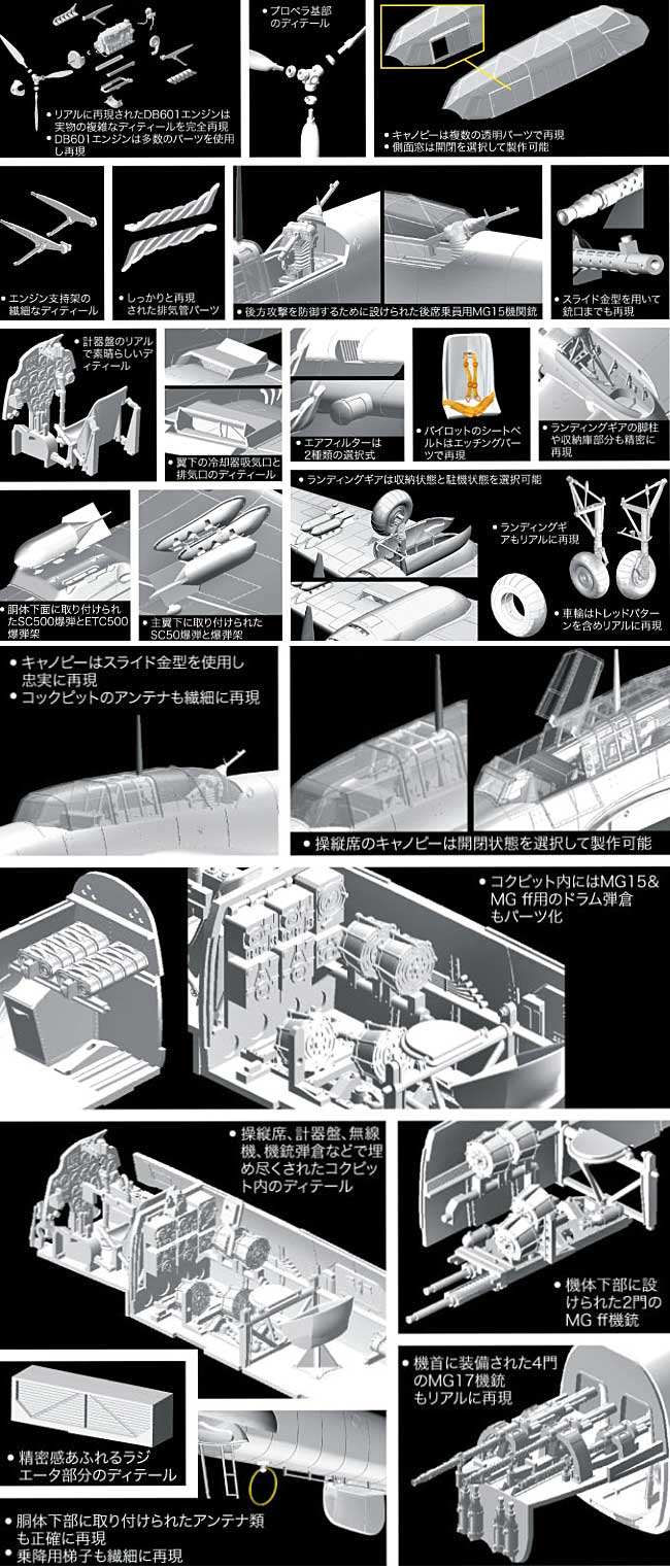 メッサーシュミット Bf110 C-7 プラモデル (サイバーホビー 1/32 ウイングテック シリーズ No.3203) 商品画像_2