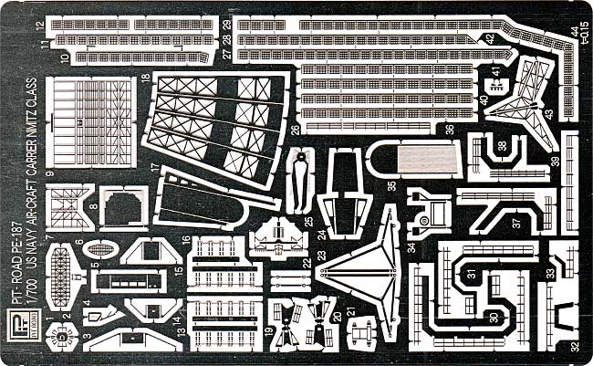 アメリカ海軍 空母ニミッツ級用 (M32・34・35用) エッチングパーツ エッチング (ピットロード 1/700 エッチングパーツシリーズ No.PE-187) 商品画像_1