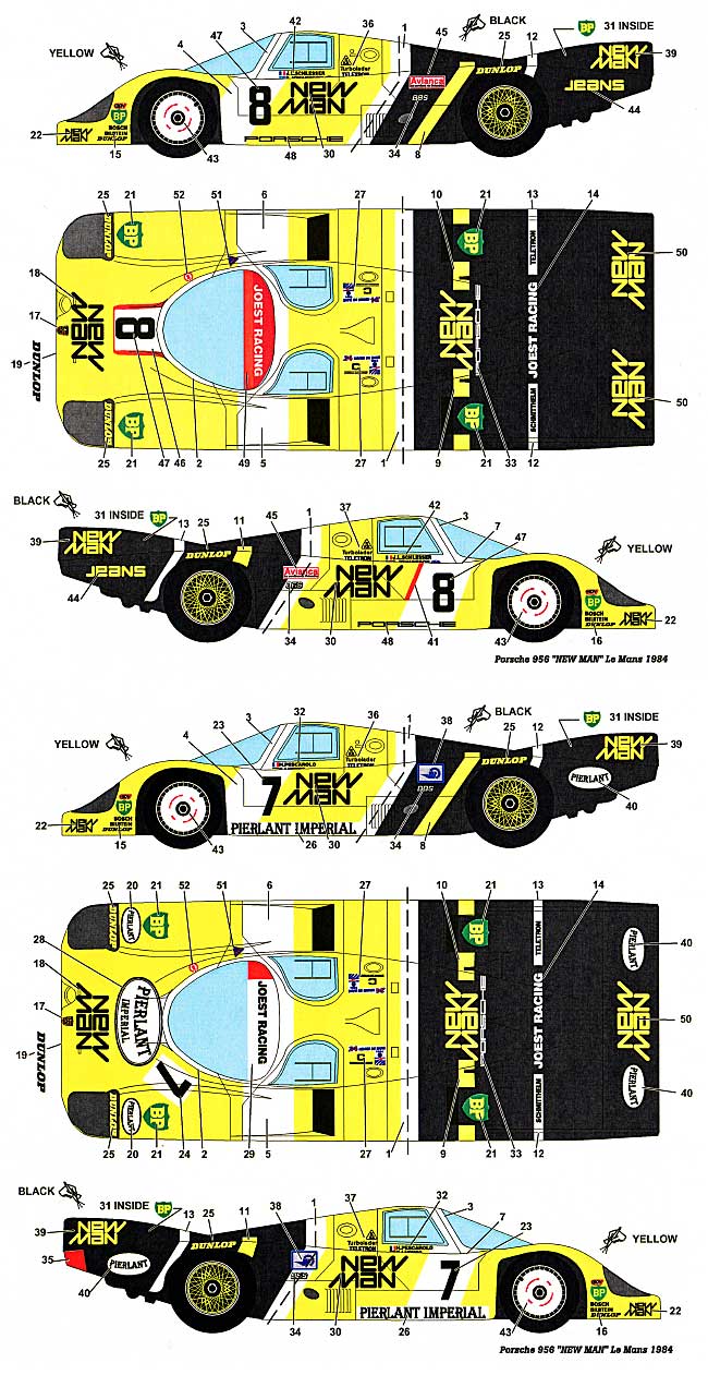 ポルシェ 956 ニューマン  ル・マン 1984 デカール (スタジオ27 ツーリングカー/GTカー オリジナルデカール No.DC768C) 商品画像_1