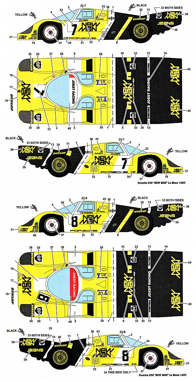 ポルシェ 956 ニューマン ル・マン 1985 デカール (スタジオ27 ツーリングカー/GTカー オリジナルデカール No.DC769C) 商品画像_1