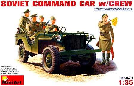 ソビエトコマンドカー (フィギュア5体入) プラモデル (ミニアート 1/35 WW2 ミリタリーミニチュア No.35048) 商品画像