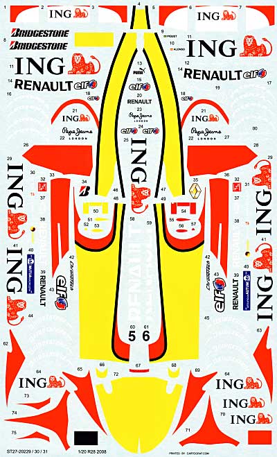 ルノー R28 2008 スペアデカール デカール (スタジオ27 F-1 オリジナルデカール No.SDF20229C) 商品画像