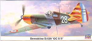 ドボワチーヌ D.520 第3戦闘航空団 第2戦闘航空群 プラモデル (ハセガワ 1/72 飛行機 限定生産 No.00292) 商品画像