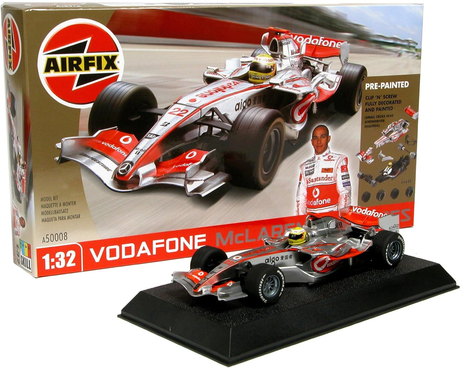 ボーダフォン マクラーレン メルセデス プラモデル (エアフィックス 1/32 カーモデル No.A50008) 商品画像_1