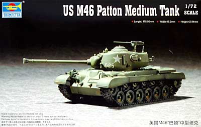 アメリカ陸軍 M46パットン中戦車 プラモデル (トランペッター 1/72 AFVシリーズ No.07288) 商品画像