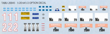 フェラーリ 641/2 オプションデカール デカール (タブデザイン 1/20 デカール No.TABU-20045) 商品画像