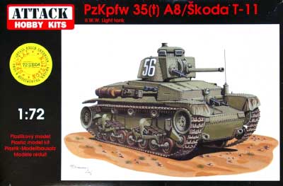 PzKpfw 35(t) A8　/ シュコダ T-11 (レジン製 車内エンジンパーツ付) プラモデル (アタック 1/72 AFV シリーズ No.72SE04) 商品画像