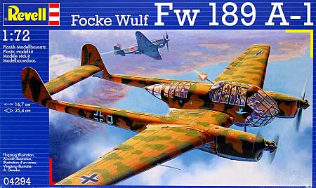 フォッケウルフ Fw189 A-1 プラモデル (レベル 1/72 Aircraft No.04294) 商品画像