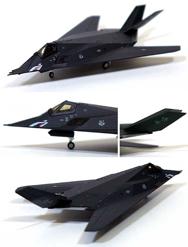 F-117A ナイトホーク アメリカ空軍 第37戦術戦闘航空団 第415戦術戦闘飛行隊 ナイトストーカーズ 1989年 (シャークマウス スキーム) 完成品 (ホーガンウイングス M-SERIES No.6511) 商品画像_1