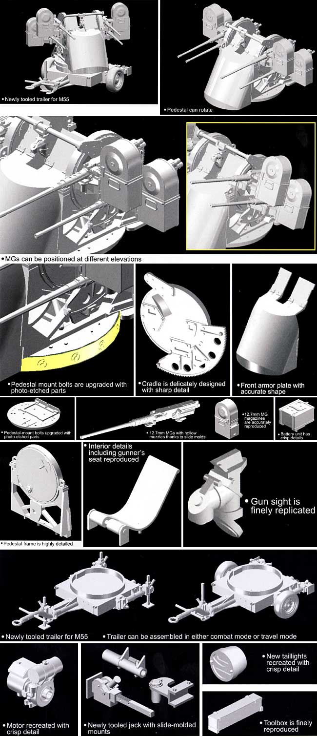 クォード ガン トレーラー M55 (12.7mm 4連装対空機関銃・牽引式) プラモデル (ドラゴン 1/35 '39-45' Series No.6421) 商品画像_1