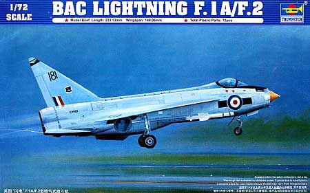 BAC ライトニング F.1A/F.2 プラモデル (トランペッター 1/72 エアクラフト プラモデル No.01634) 商品画像