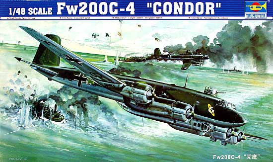 ドイツ空軍 洋上哨戒爆撃機 Fw200C-4 コンドル プラモデル (トランペッター 1/48 エアクラフトシリーズ No.02814) 商品画像