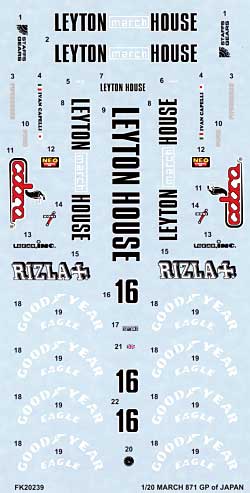 マーチ 871 日本GP 1987 スペアデカール デカール (スタジオ27 F-1 オリジナルデカール No.SDF20239) 商品画像