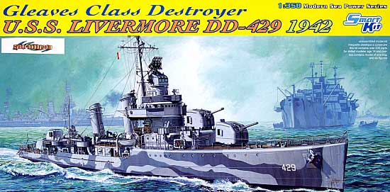 米海軍 グリーブス級駆逐艦 U.S.S リヴァモア (DD-429) 1942 プラモデル (サイバーホビー 1/350 Modern Sea Power Series （ドラゴン） No.1027) 商品画像