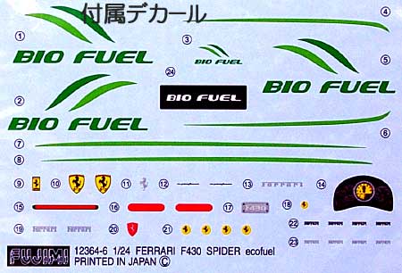 フェラーリ F430 スパイダー バイオフューエル プラモデル (フジミ 1/24 リアルスポーツカー シリーズ No.旧075) 商品画像_1