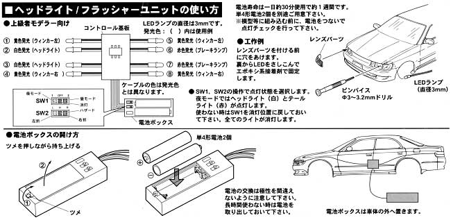 ヘッドライト フラッシャーユニット プラモデル (アオシマ 1/24 Sパーツ　タイヤ＆ホイール No.086) 商品画像_2