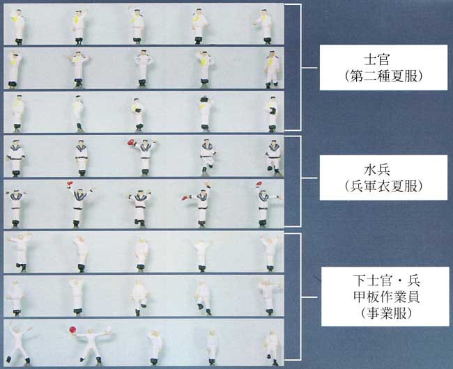 日本海軍艦船 搭乗員セット 1 (夏服) 完成品 (ピットロード 1/350 ディスプレイモデル No.PSM007) 商品画像_1