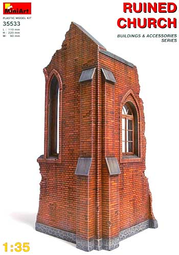 廃墟の教会 プラモデル (ミニアート 1/35 ビルディング＆アクセサリー シリーズ No.35533) 商品画像