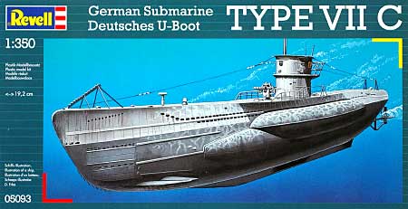 ドイツ潜水艦 Uボート Type 7C プラモデル (レベル 1/350 艦船モデル No.05093) 商品画像
