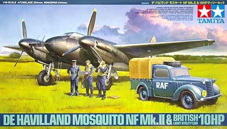 デ・ハビランド モスキート NF Mk.2 & 10HP ティリーセット プラモデル (タミヤ 1/48 飛行機 スケール限定品 No.89786) 商品画像