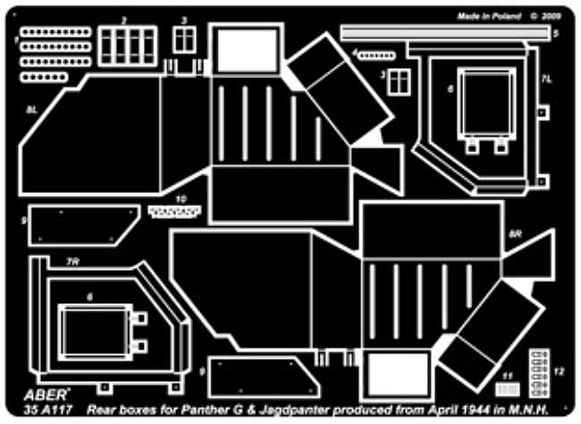 ドイツ パンター G型 & ヤークトパンター用 後部雑具箱 1944年4月生産型 エッチング (アベール 1/35 AFV用エッチングパーツ No.35A117) 商品画像_2